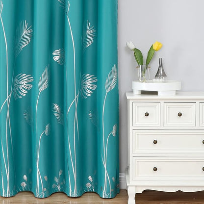 Teal Blackout Curtains for Living Room 102 Inch Length 2 Panels Set, Energy - Image 2