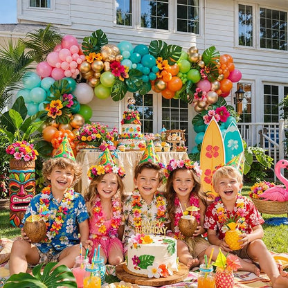 Flamingo Hawaiian Tropical Balloon Garland Arch Kit - Image 4