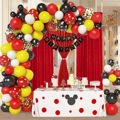 Red Sequin Backdrop Curtains-4 Panels 2FTx8FT Red Backdrop - Image 5