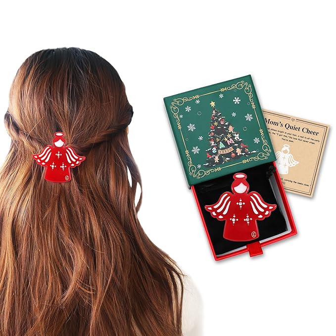 Gifts for Mom Wife Birthday Unique, Premium Acetate French Hair Barrette Clip for Women, Wedding Gift for Mother of the Bride, Christian Warm Gifts CHRISTMAS Stocking Stuffer With Gift Box