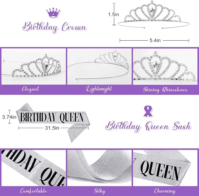 Amandir Purple Birthday Decorations - Image 4
