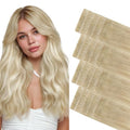 GOO GOO Invisi Edge Tape in Hair Extensions Human Hair, 18ET90A Natural Blonde Balayage 20pcs 14inch 50g, Virgin Remy Hair, Seamless Injected Tape, Natural Look