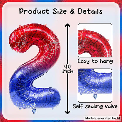 40 Inch Spider Number 2 Foil Balloons - Image 3