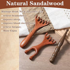 3 PCS Wooden Scalp Massager Comb Sandalwood Acupoint Massage Pen Wide Tooth Combs Hand Held Neck Foot Leg Meridian Scalp Massage Tool Wooden Acupressure Stick for Body Relaxation Head