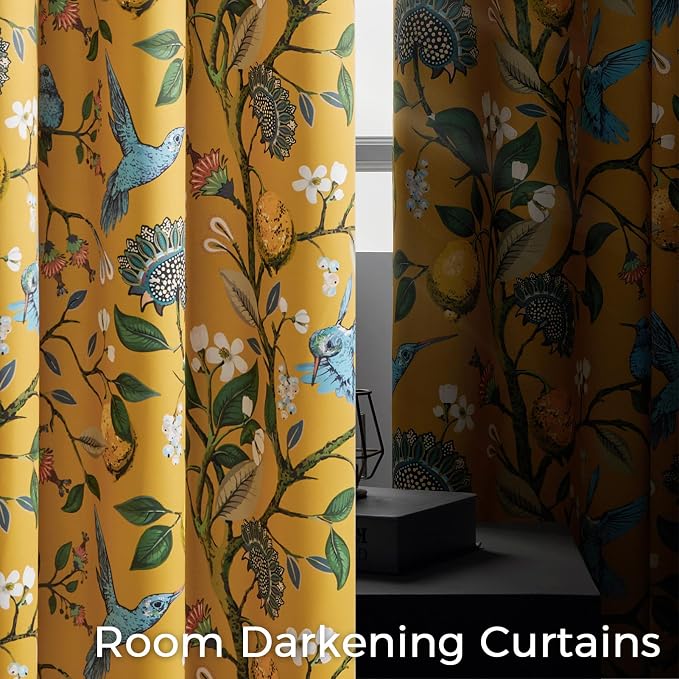 Topfinel 92 Inches Long Custom Mustard Yellow Luxury Curtains - Image 4