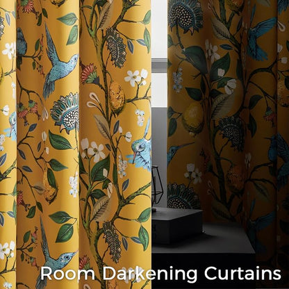 Topfinel 92 Inches Long Custom Mustard Yellow Luxury Curtains - Image 4