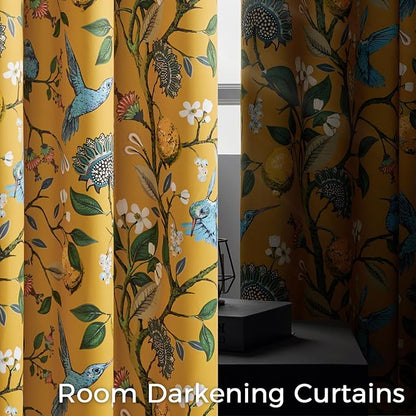 Topfinel 60 Inches Long Custom Mustard Yellow Luxury Curtains - Image 4