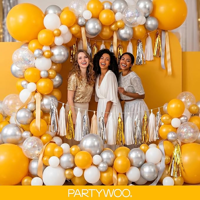 PartyWoo Mustard Yellow fall Balloons 140pcs Different Sizes | 18 12 10 5 Inch - Image 5