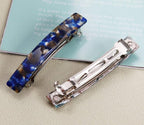 2PCS French Design Hair Barrette Tortoise Shell Celluloid Rectangle Hair Clips for Women