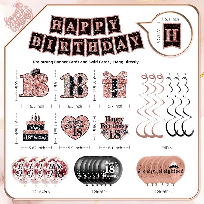 50Pcs 18th Birthday Decorations - Image 6