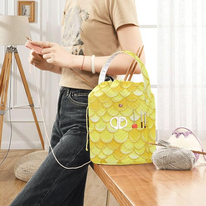 Yarn Bag Small Crochet Bag Drawstring Yarn Storage Organizer Knitting Project - Image 6