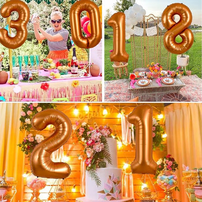 TONIFUL 40 Inch Orange Large Numbers Balloon 0-9 Birthday Party Decorations - Image 6