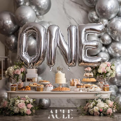 AULE 40 Inch Silver C Balloon Letter Foil A-Z Birthday Big Alphabet | Birthday - Image 5