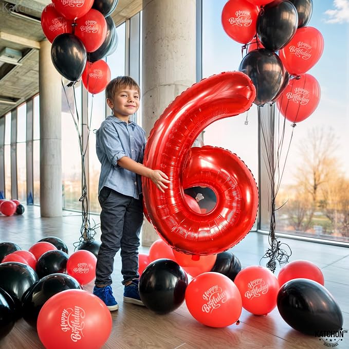 KatchOn Foil Red Number 6 Balloon - Image 7