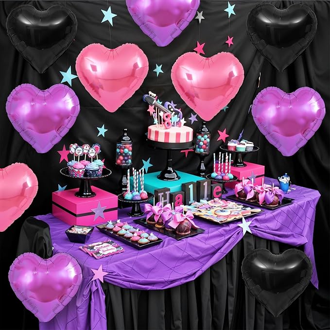 Pink Purple Heart Balloons, 18Inch Purple Pink Helium Polyester Film Balloon - Image 4