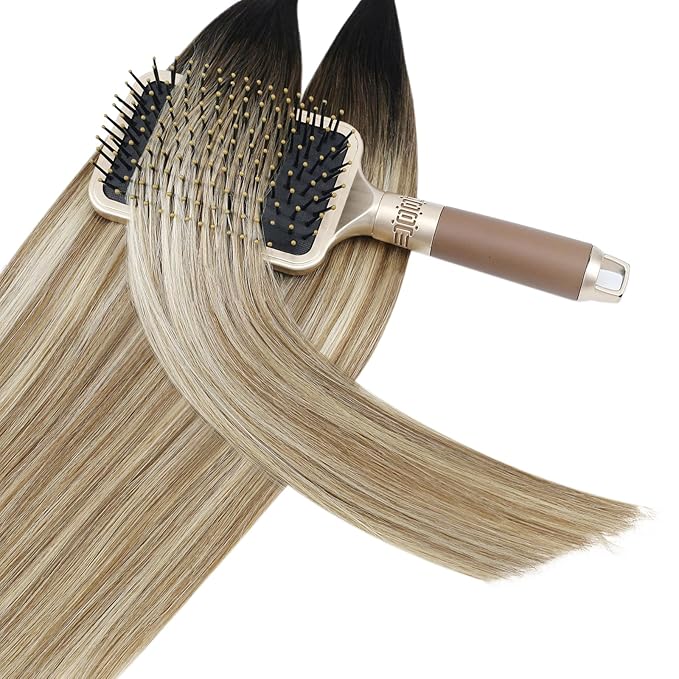 YoungSee U Tip Hair Extensions Brown Balayage U Tip Hair Extensions Human Hair Keratin Hair Extension Real Human Hair Ombre Brown to Blonde Utip Hair Extension Human Hair 22In 1g/s 50g