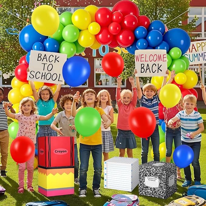 Booson 115 Pcs Back to School Decor Sets First Day of School Balloon Box | - Image 7