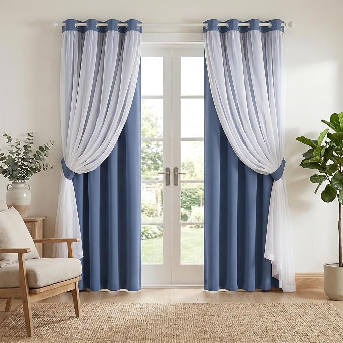 PONY DANCE Double Layers Curtains by PONYDANCE