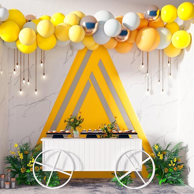 RUBFAC Yellow Balloons Different Sizes 18 12 10 5 Inch Balloon Arch 129pcs | - Image 4