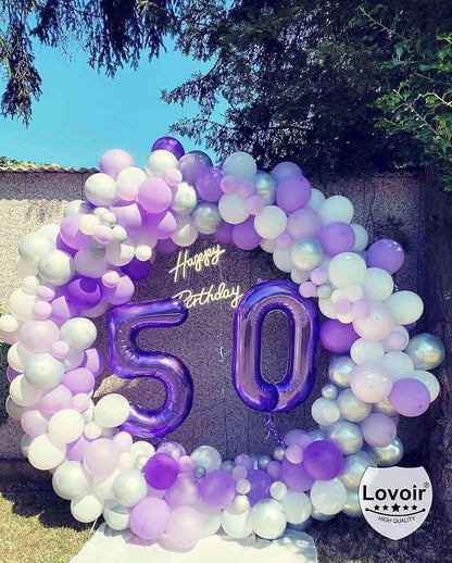 Purple 40 Number Balloons, 40 Inch Giant Number 40 Balloons Foil Mylar Helium - Image 3