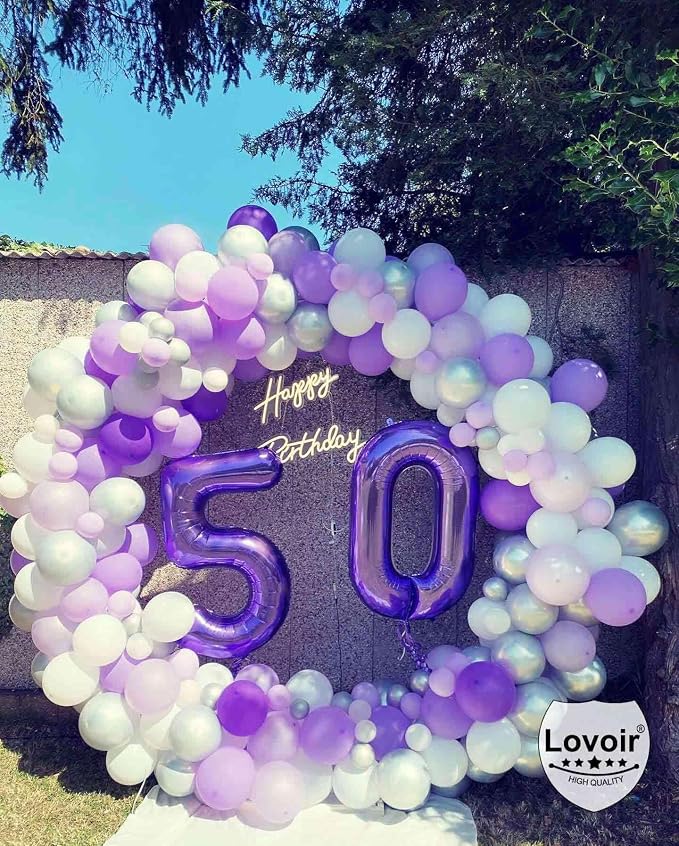 Purple Number 5 Balloons, 40 Inch Giant Number Balloons Foil Mylar Helium - Image 4