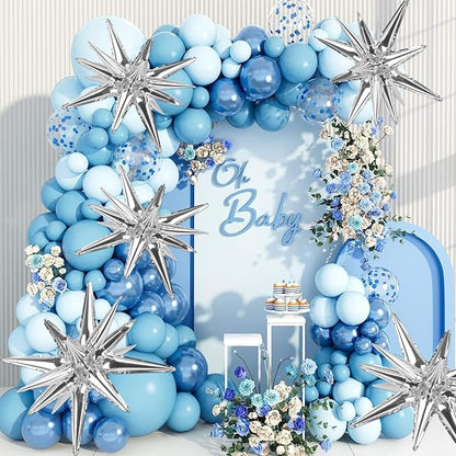 8 Pcs Silver Star Balloons, 27/22 inch Explosion Foil Balloons - Image 4