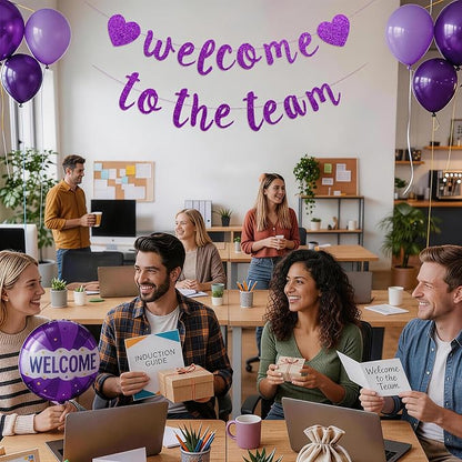 Welcome to the Team Banner Pre-Strung No DIY, Glitter New Employee Welcome - Image 5