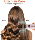 TANSHINE Cordless Hair Straightener Brush with 6000mAh Battery, Negative Ions & LCD Display - Portable Straightening Comb for Travel,Rechargeable Mini Hot Straightening Comb for Women,Pink