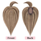 SEGO 100% Real Human Hair Toppers, with Air Bangs, Silk Base 150% Density, Clip in Topper, 2.7肺5.1・ HairPieces for Women, with Thinning/Hair Loss Cover Gray