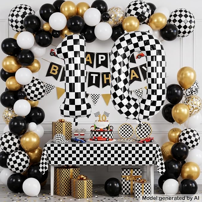 40 Inch Checkered Number 0 Balloon - Image 3