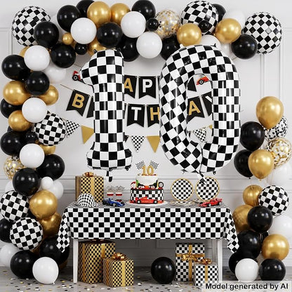 40 Inch Checkered Number 0 Balloon - Image 3