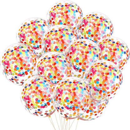 Gejoy 50 Pieces Rainbow Multicolor Confetti Balloons 12 Inches Latex Balloon by Unknown