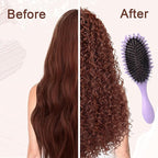 Curly Defining Brush, Curly Hair Styling Brushes Detangler Soft Bristle Hair Brush 1-Pack (Purple)