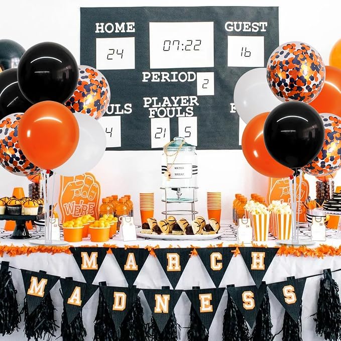 TONIFUL Halloween Balloon Stand Black Orange Balloon Centerpiece - Image 6