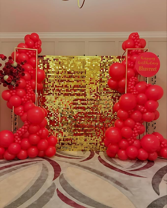 Gold Shimmer Wall Backdrop 12 Panels Cover 4 x 3 Ft, Photo Backdrops - Image 5