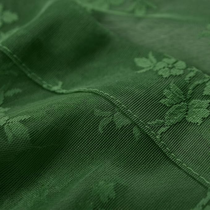 Kotile Dark Green Short Lace Curtains - Image 8