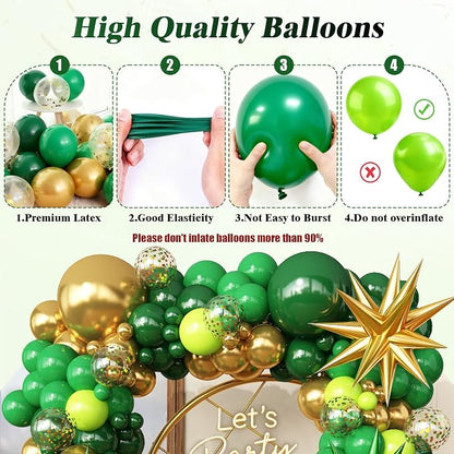 Green and Gold Balloons Garland Arch Kit - Image 9