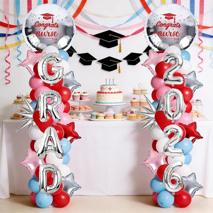 2 Set Adjustable Nurse Graduation Balloon Column Stand Kit Class of 2026 - Image 7