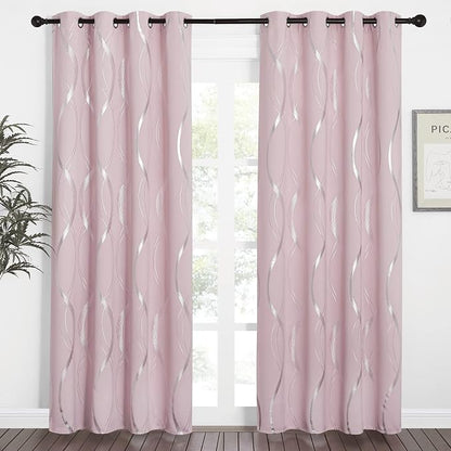 NICETOWN Pink Blackout Curtains Panels - Image 2