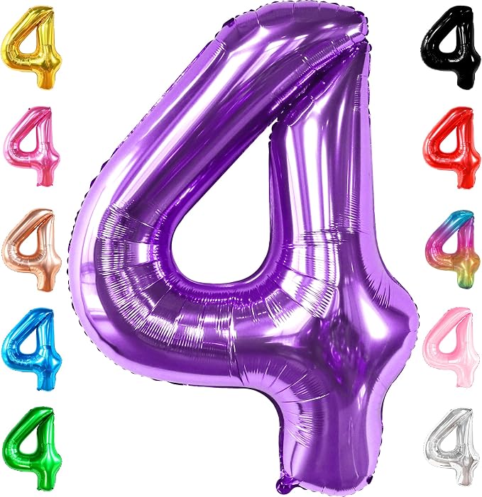 KatchOn Giant Purple 4 Balloon Number by KatchOn