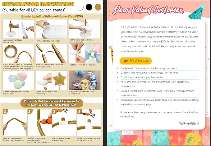 AerWo Balloon Arch Kit 9.35FT & 6FT, Free Bending Half Balloon Arch Stand - Image 7