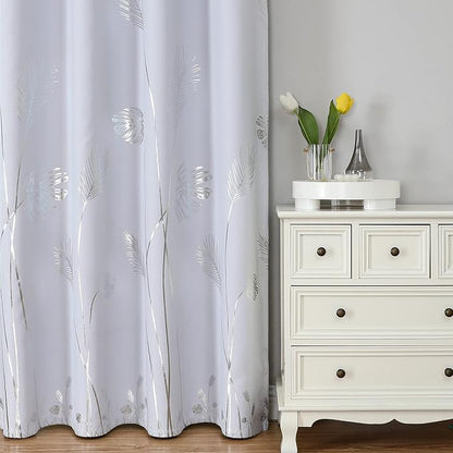 Greyish White Room Darkening Curtains 2 Panels - Image 2