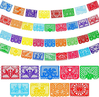 Boao 4 Packs 65.6 Feet Cinco De Mayo Party Decorations Mexican Banner Fiesta by Boao