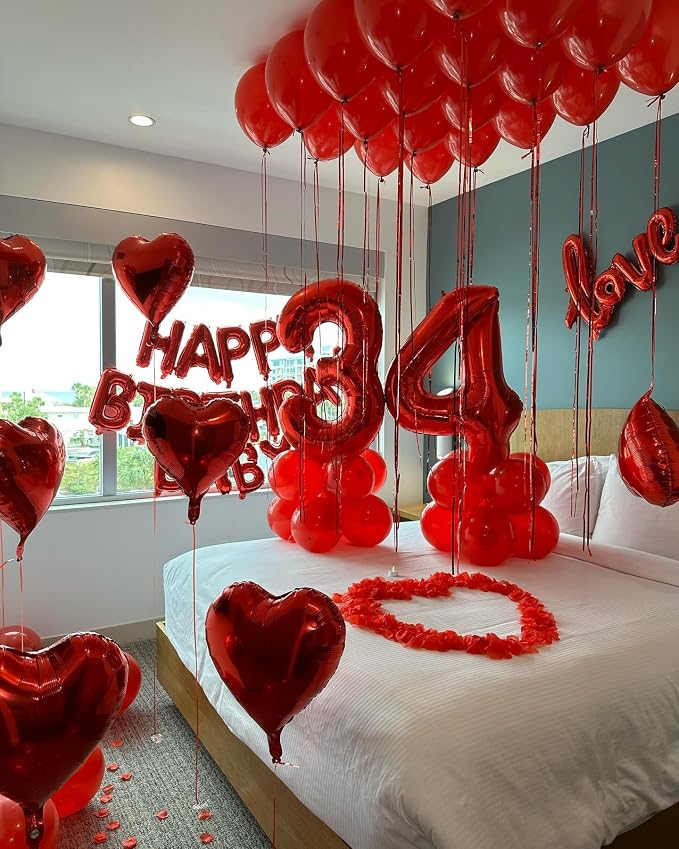 Red 3 Balloon - Number Balloon 40 Inch, 3rd Red Birthday Decorations | Large - Image 2