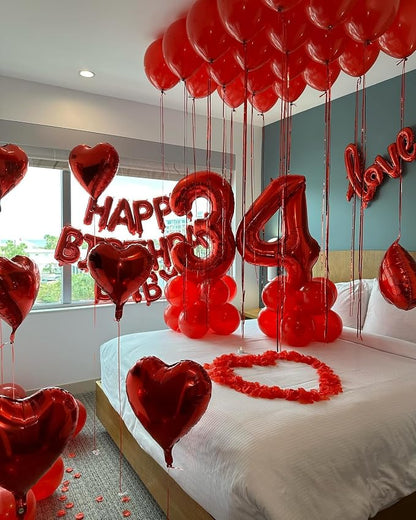 Red 3 Balloon - Number Balloon 40 Inch, 3rd Red Birthday Decorations | Large - Image 2