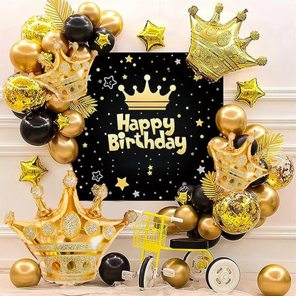 HILAVO Crown Balloons, Large Gold Foil Crown Balloons Gold Crowns Decoration - Image 2