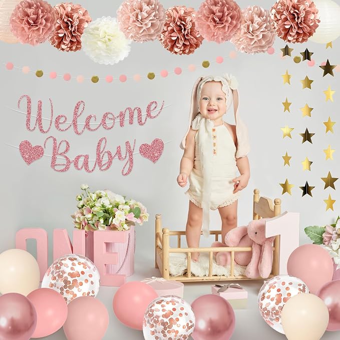 Amandir Rose Gold Baby Shower Decorations - Image 6