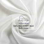 ALASKA BEAR Silk Pillowcase 20 by 54 for Couple Hair and Skin Organic 100% Mulberry Silk Pillow Slip for Bliss Sleep, Body Size(1pc, Ivory White)