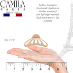 Camila Paris CP3082 French Hair Clip for Women Thick Long Curly Wavy Hair, Beige, Girls Hair Claw Clip Fashion Styling Accessory, Strong Hold No Slip Grip, Made in France