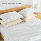 JELLYMONI 100% Natural Cotton Plaid King Pillowcases Set, 2 Pack White with Black Grid Geometric Pattern Printed Pillow Covers with Envelope Closure(Pillows are not Included)